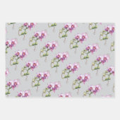 Orchideeënbloem waterverf paarse grijs exotische b inpakpapier vel (Voorkant 2)