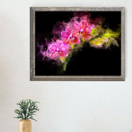 Orchideeënbloem waterverf - roze bb 01 foto afdruk