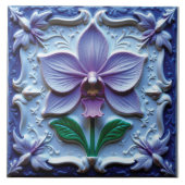 orchideeëncadans tegeltje (Voorkant)