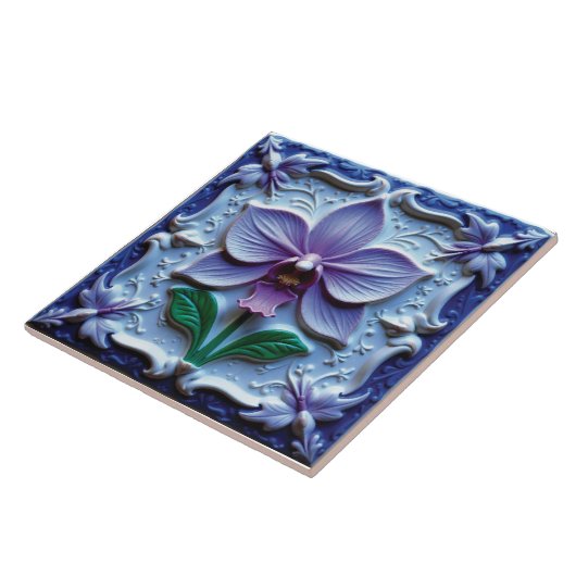 orchideeëncadans tegeltje (Zijkant)