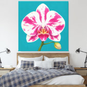 orchideeënschilderij canvas afdruk (Insitu (Slaapkamer))