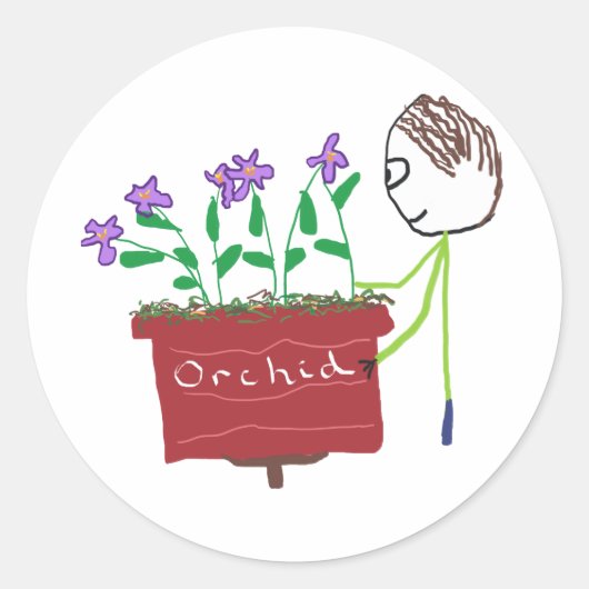 orchideeënteelt ronde sticker (Voorkant)