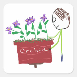 orchideeënteelt vierkante sticker