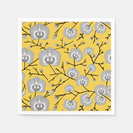 Orchidemosterdpatroon Servet (Voorkant)