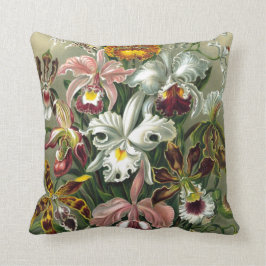 ORCHIDEN: ERNST HAECKEL RETRO FLORAL PATTERN KUSSEN
