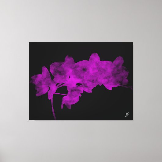 Orchideschaduw op een donkere achtergrond canvas afdruk (Voorkant)