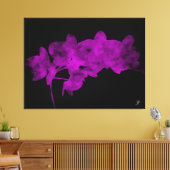 Orchideschaduw op een donkere achtergrond canvas afdruk (Insitu (Woonkamer))