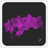 Orchideschaduw op een donkere achtergrond vierkante sticker (Voorkant)