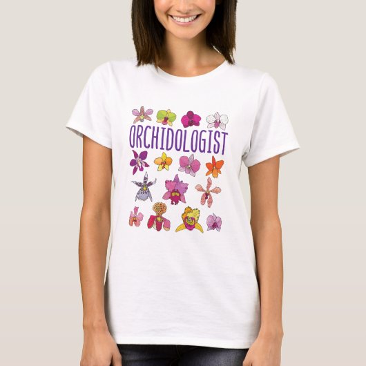 Orchidoloog Orchid Lover Orchids Bloedtuin T-shirt (Voorkant)