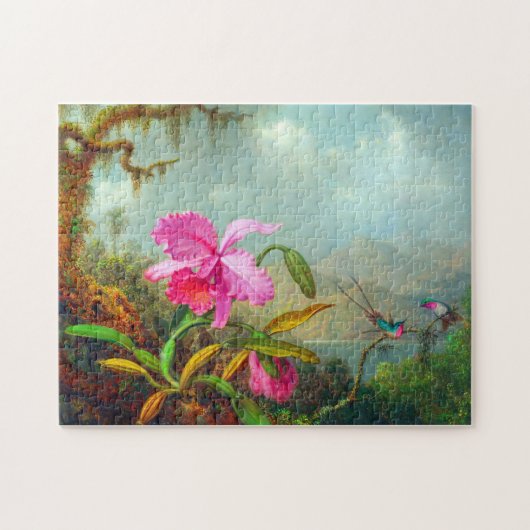 Orchids and Hummingbirds by Martin Johnson Heade Legpuzzel (Horizontaal)