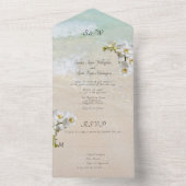 Orchids Beach Scene Wedding All-in-One Uitnodiging (Binnen)