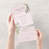 Orchids Bleek Roze haar verjaardag All In One Uitnodiging (Afscheurbaar)