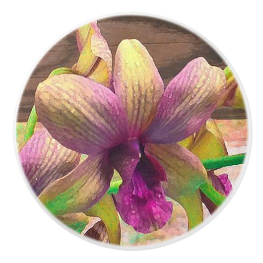 Orchids Blooming Keramische Knop (Voorkant)