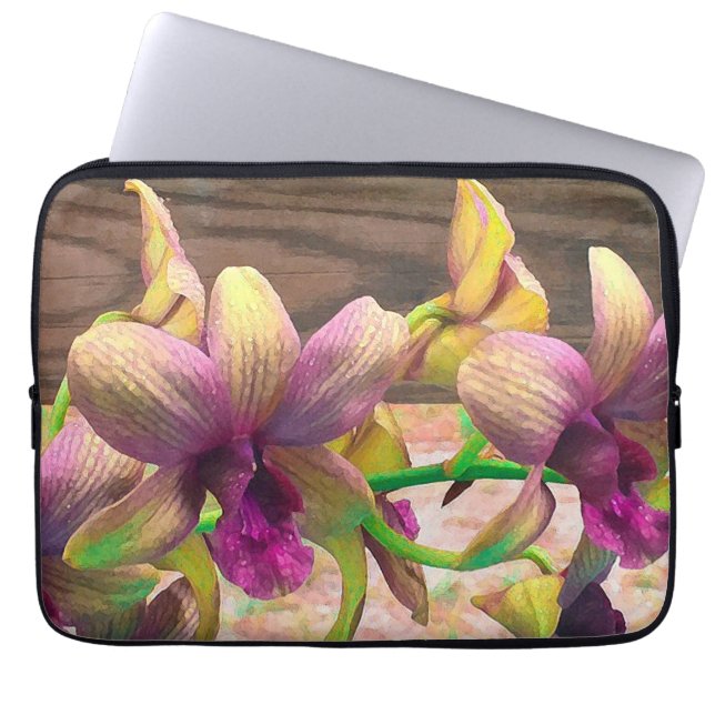 Orchids Blooming Laptop Sleeve (Voorkant)