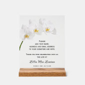 Orchids Celebration of Life Guest Book Acryl Bord (Voorkant)