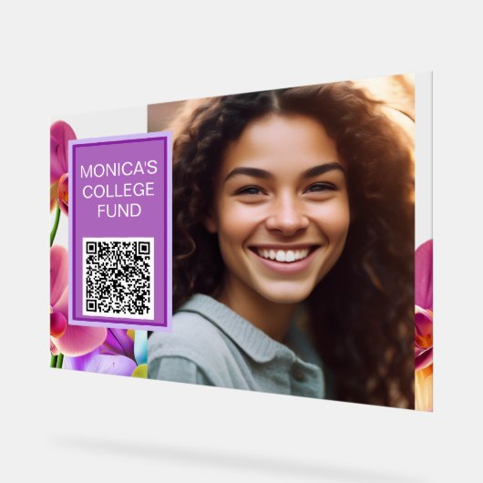 Orchids Custom QR Code Sign Acryl Bord (Hoek)