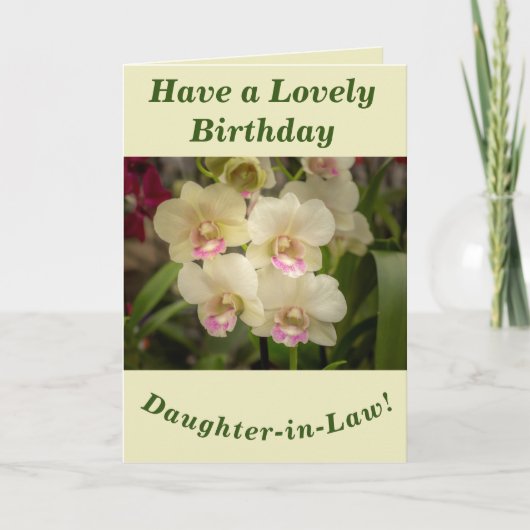 Orchids Floral Birthday Card for Daughter-in-Law Kaart (Voorkant)