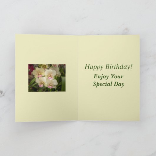 Orchids Floral Birthday Card for Daughter-in-Law Kaart (Binnen)