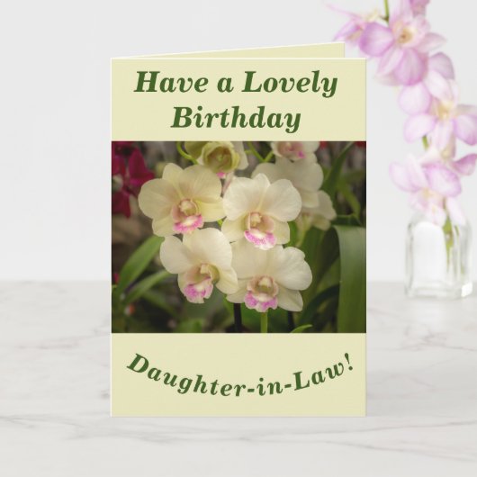 Orchids Floral Birthday Card for Daughter-in-Law Kaart (Orchidee)