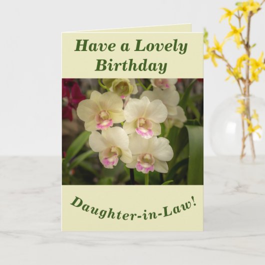 Orchids Floral Birthday Card for Daughter-in-Law Kaart (Gele Bloem)