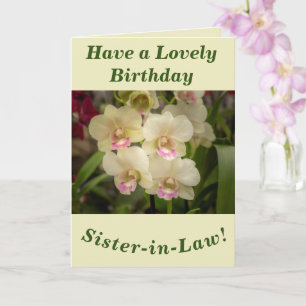 Orchids Floral Birthday Card for Sister-in-Law Kaart