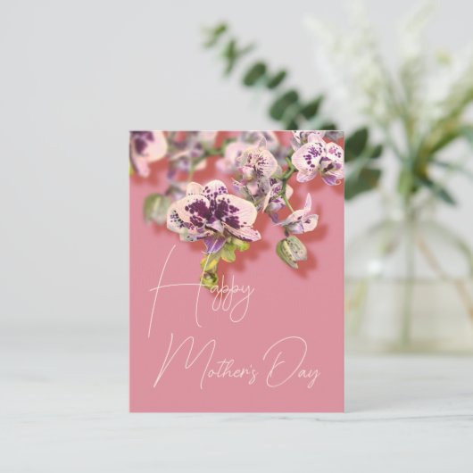 Orchids Floral Happy Moederdag Feestdagenkaart (Staand voorkant)