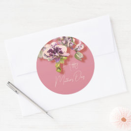 Orchids Floral Happy Moederdag Ronde Sticker