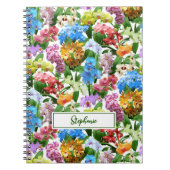 Orchids Floral Pattern Monogram Name Notitieboek (Voorkant)