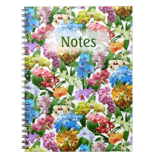 Orchids Floral Pattern Notitieboek (Voorkant)