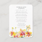 Orchids Foto Sympathie Funeral Memorial Kaart Visitekaartje (Voorkant)