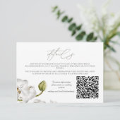 Orchids Frame Elegant Tropical Wedding QR code Informatiekaartje (Staand voorkant)