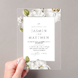 Orchids Frame Elegant Wedding Acryl Uitnodigingen