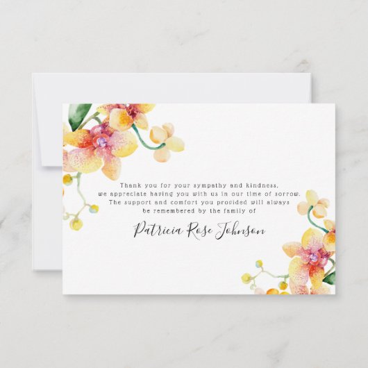 Orchids Funeral Memorial Bedankt (Achterkant)