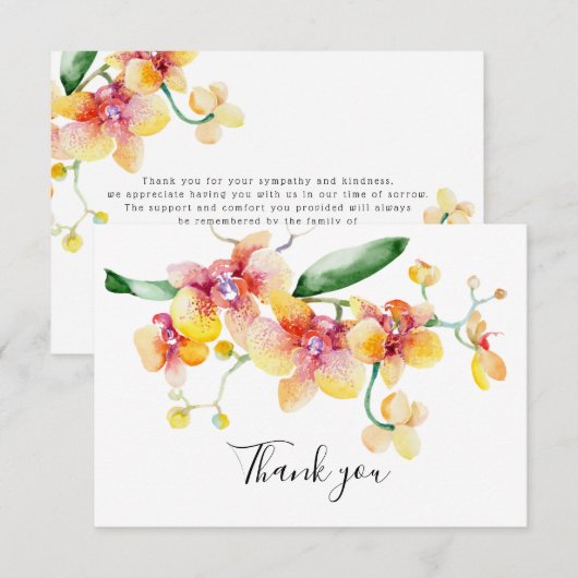 Orchids Funeral Memorial Bedankt (Voorkant / Achterkant)