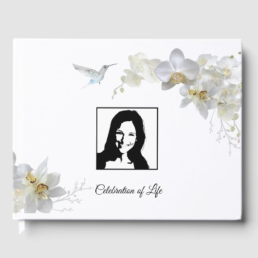 Orchids & Hummingbirds Memorial / Wedding Guest Bo Gastenboek (Voorkant)