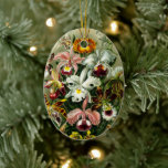 Orchids Illustratie Keramisch Ornament<br><div class="desc">Het 74e bord van de unstformen der Natur van Ernst Haeckel uit 1904,  met verschillende soorten orchideeën. Een  oogstbeeld voor je kerstboom. Ik denk dat het  is met een aantal afbeelding filters in het systeem.</div>