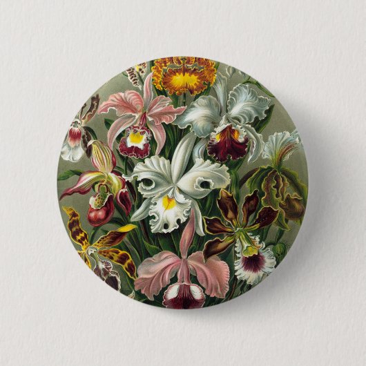 Orchids Illustratie Ronde Button 5,7 Cm (Voorkant)