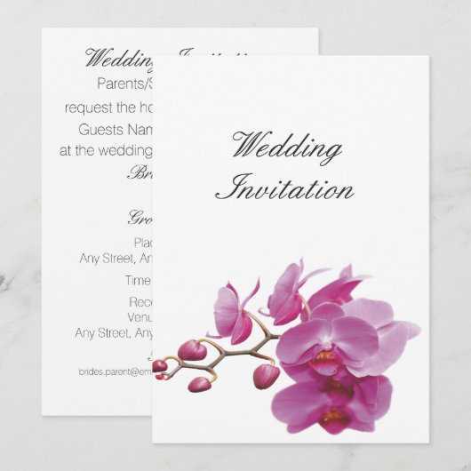 Orchids Indure Wedding Packets Kits Kaart (Voorkant / Achterkant)