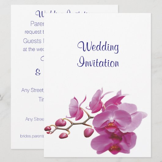 Orchids Indure Wedding Packets Kits Kaart (Voorkant / Achterkant)