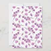 Orchids Invitation, Garden Theme Invitation Kaart (Achterkant)