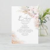 Orchids Pampas Grass Baby in Bloom Baby shower Inv Kaart (Staand voorkant)