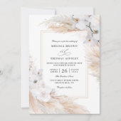 Orchids Pampas Grass Budget QR Code Wedding Kaart (Voorkant)