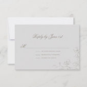 Orchids Reverie 2 Ivory Formal Traditional Wedding RSVP Kaartje (Voorkant)