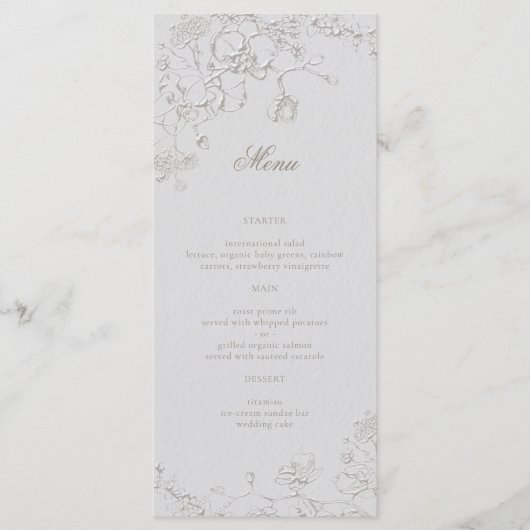 Orchids Reverie Ivory Formal Traditional Wedding Menu (Voorkant)