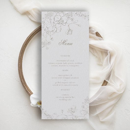 Orchids Reverie Ivory Formal Traditional Wedding Menu