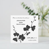 Orchids Save the Date - Black and White (Staand voorkant)