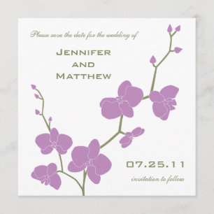 Orchids Save the Date - Olive en Violet