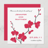 Orchids Save the Date - Red en Black (Voorkant / Achterkant)