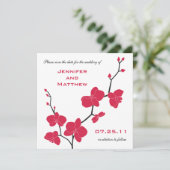 Orchids Save the Date - Red en Black (Staand voorkant)