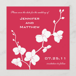Orchids Save the Date - Red en White